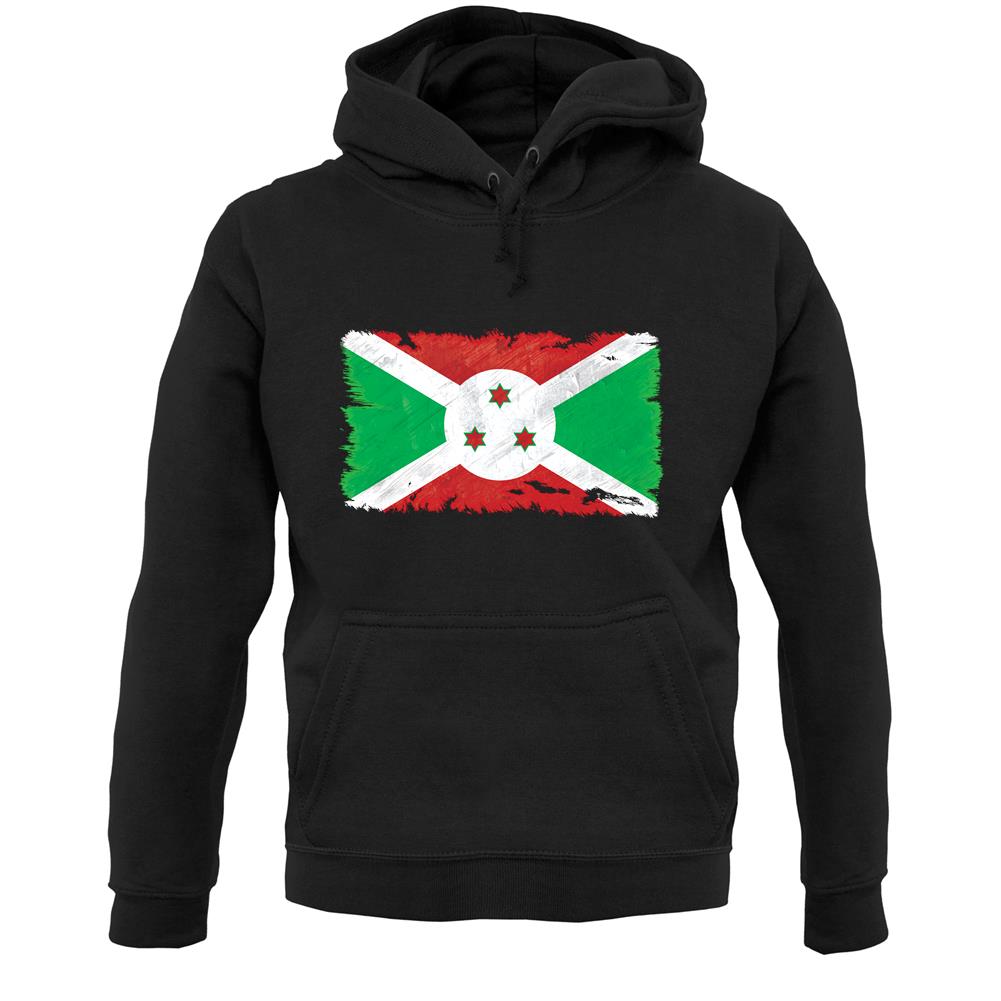 Burundi Grunge Style Flag Unisex Hoodie