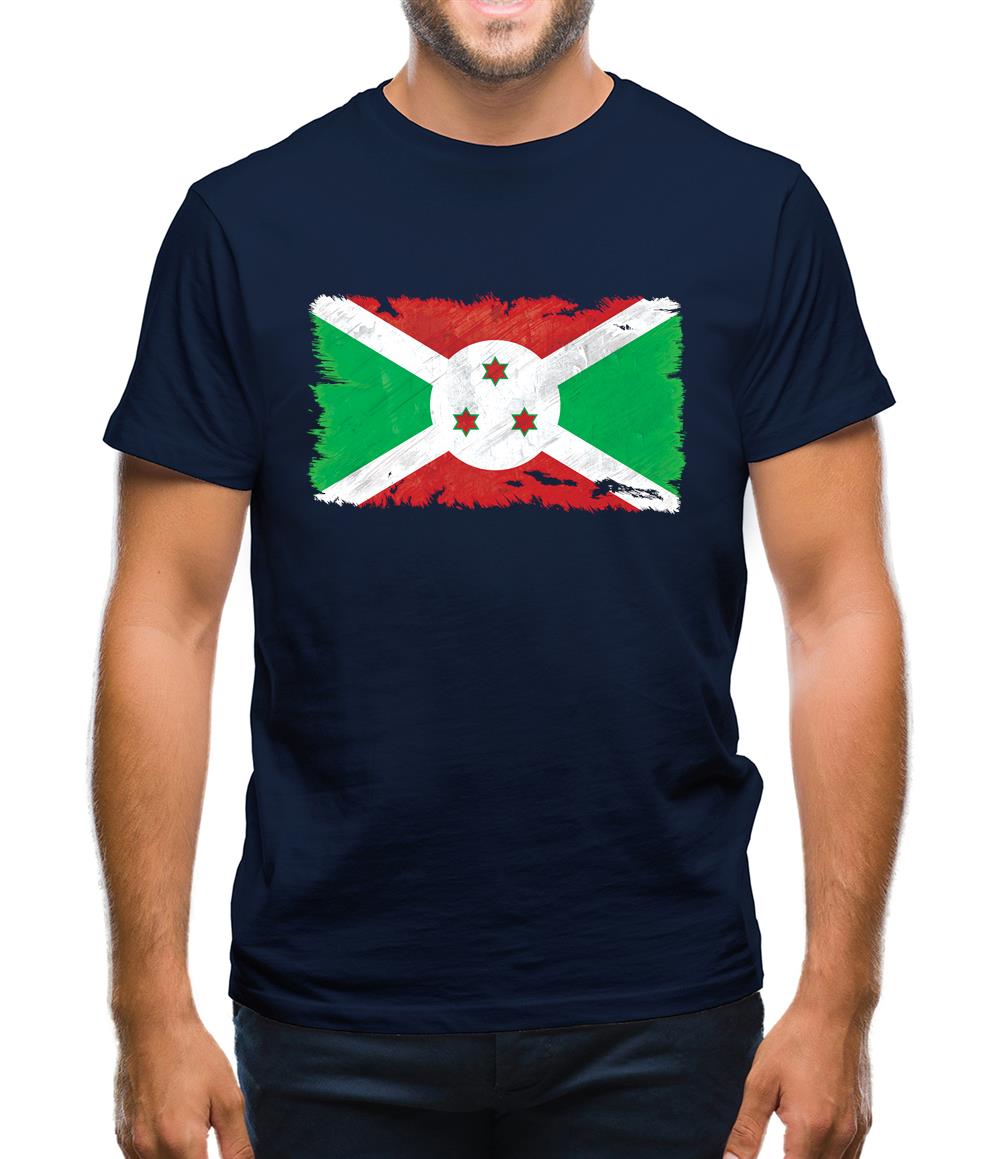 Burundi Grunge Style Flag Mens T-Shirt