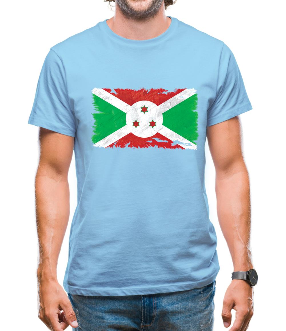 Burundi Grunge Style Flag Mens T-Shirt