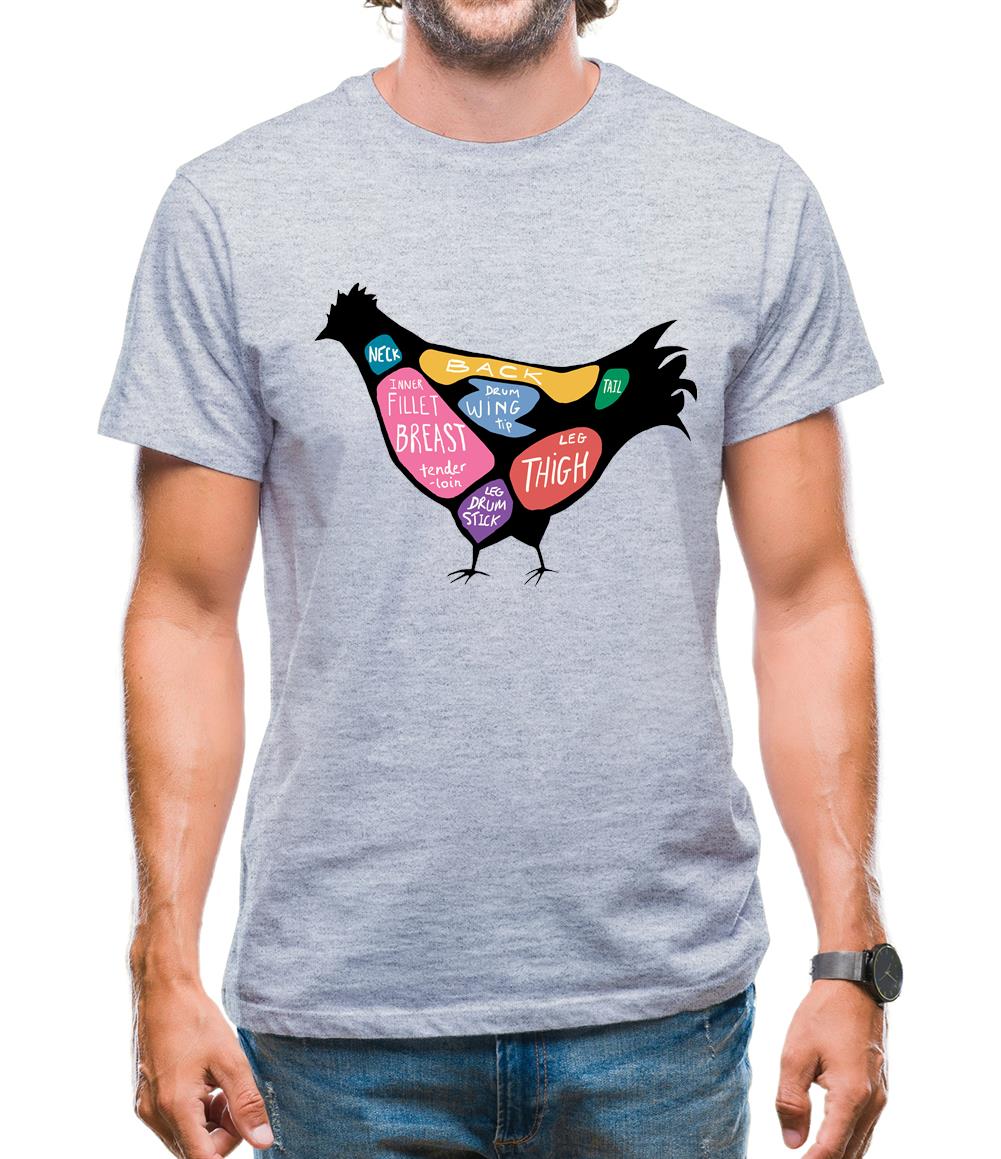 Butcher Chicken Diagram Mens T-Shirt