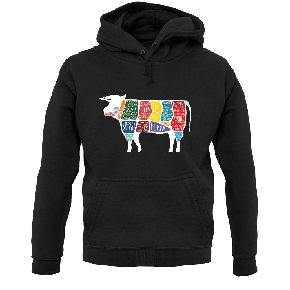 Butcher Cow Diagram Unisex Hoodie