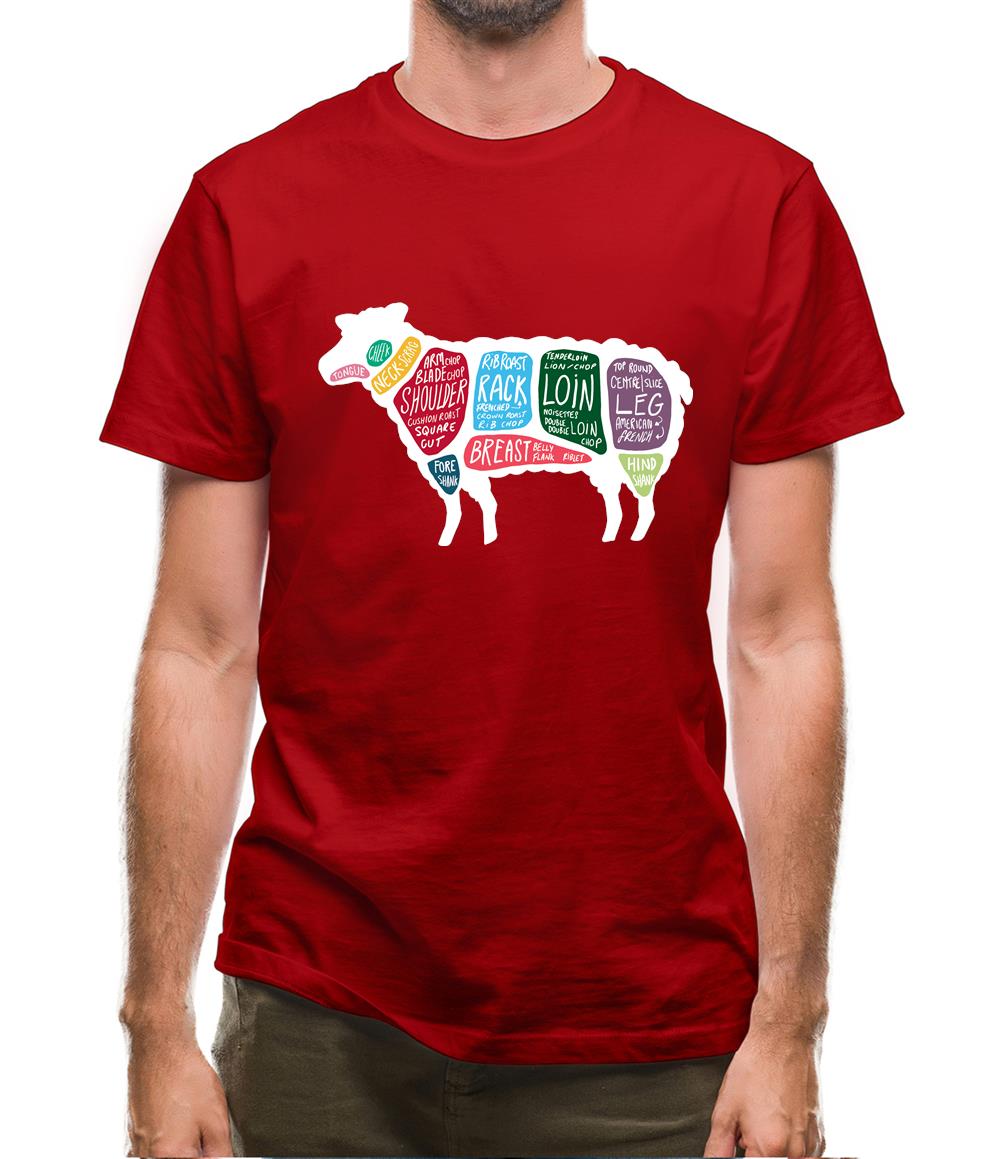 Butcher Sheep Diagram Mens T-Shirt