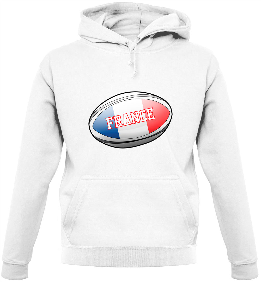 French Flag Rugby Ball Unisex Hoodie