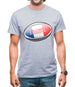 French Flag Rugby Ball Mens T-Shirt