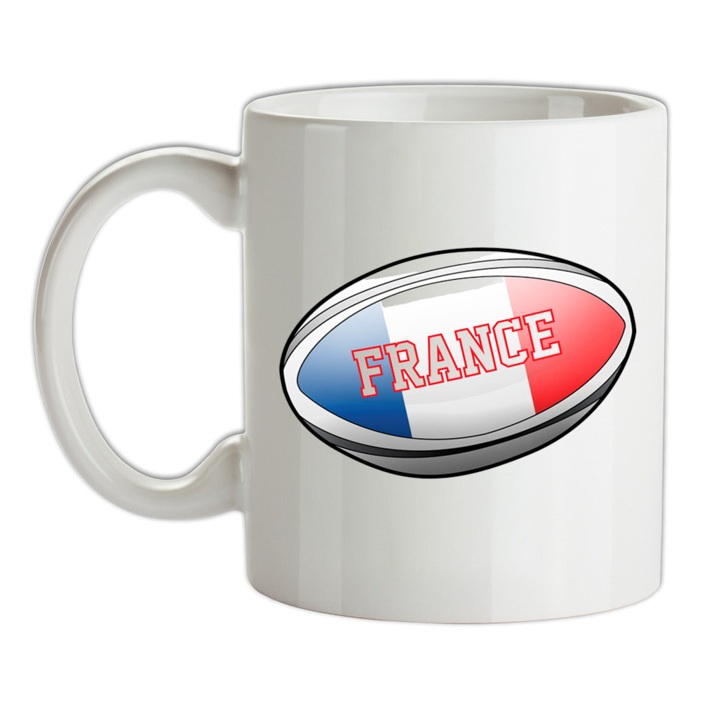 French Flag Rugby Ball Ceramic Mug