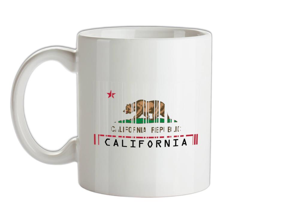 California Barcode Style Flag Ceramic Mug