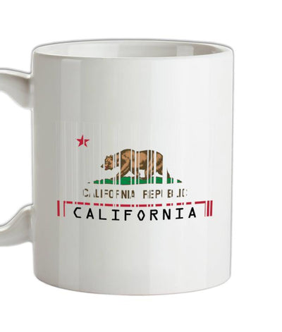 California Barcode Style Flag Ceramic Mug
