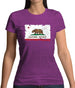 California Grunge Style Flag Womens T-Shirt
