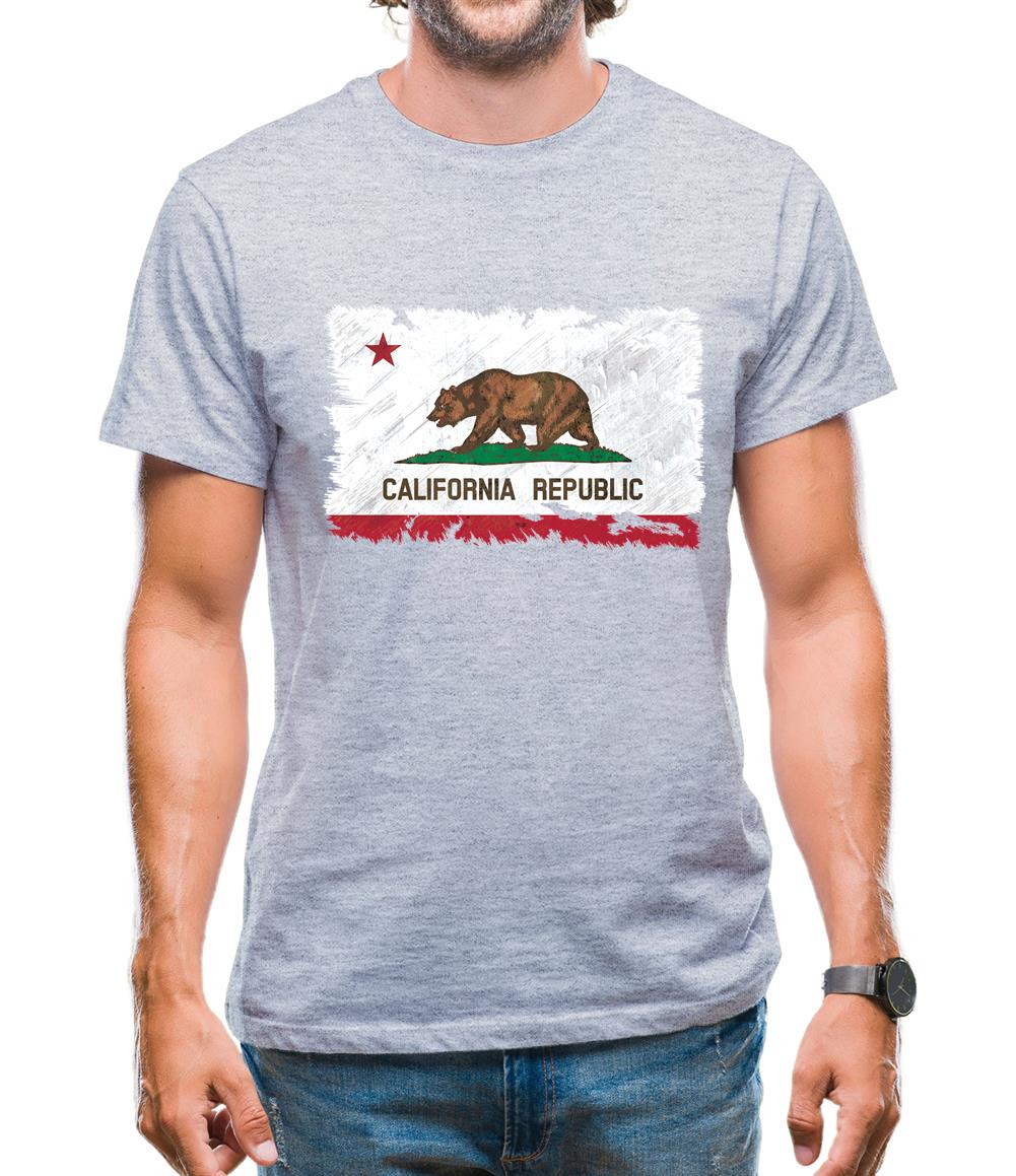California Grunge Style Flag Mens T-Shirt
