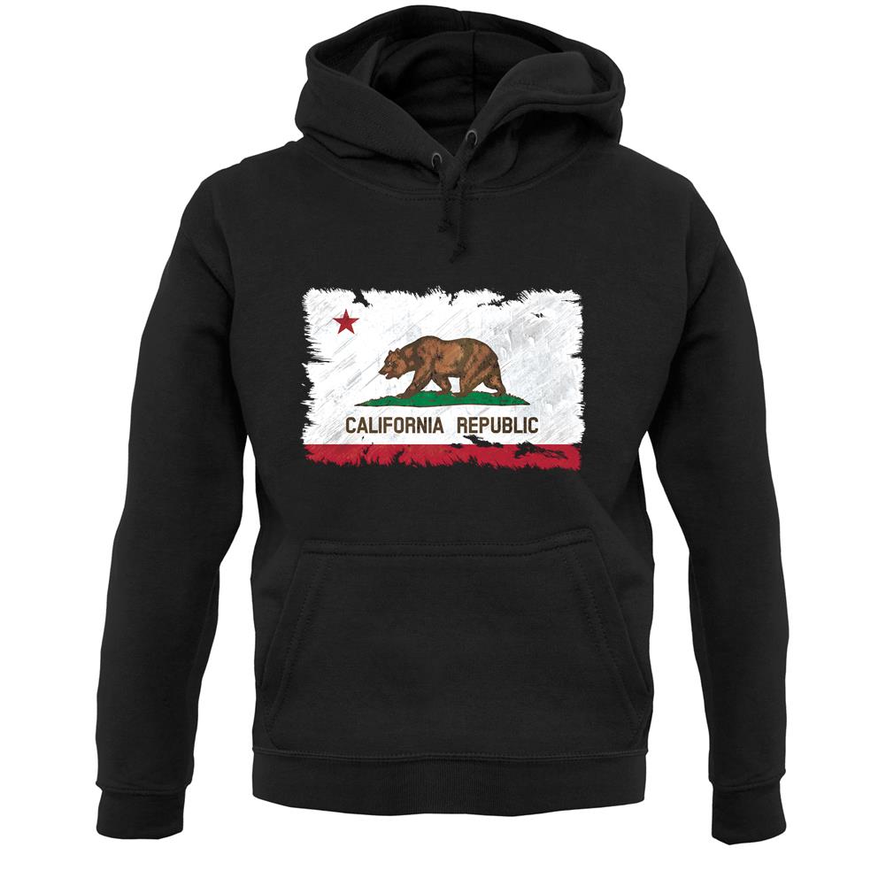 California Grunge Style Flag Unisex Hoodie