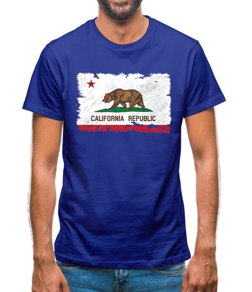 California Grunge Style Flag Mens T-Shirt
