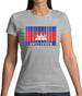 Cambodia Barcode Style Flag Womens T-Shirt