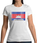 Cambodia Barcode Style Flag Womens T-Shirt