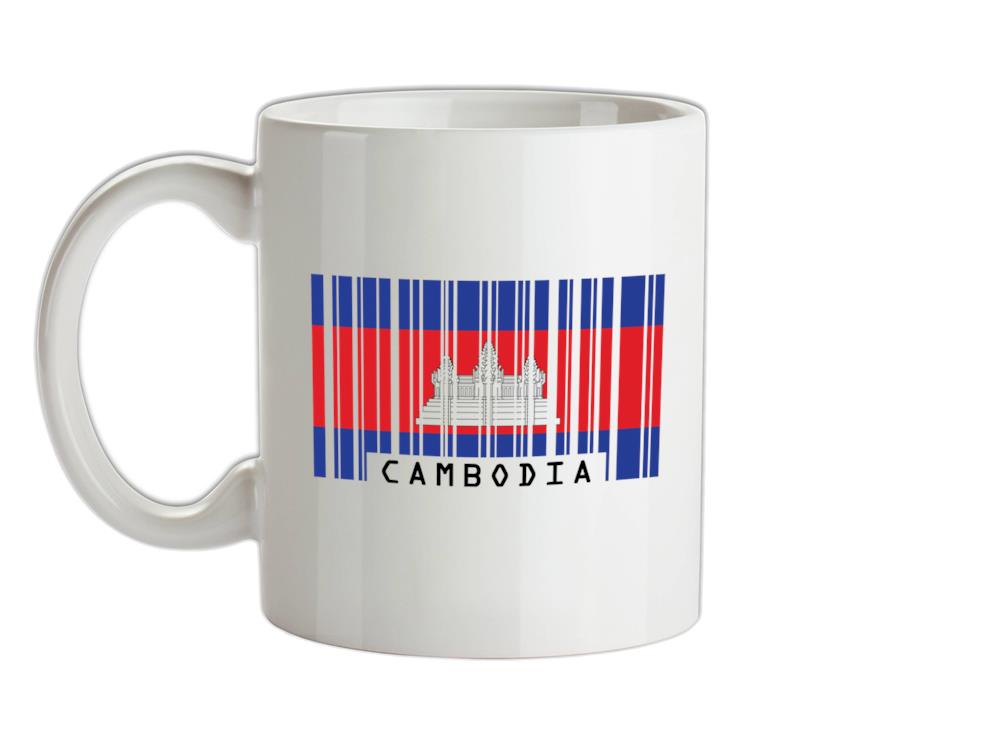 Cambodia Barcode Style Flag Ceramic Mug