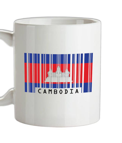 Cambodia Barcode Style Flag Ceramic Mug
