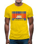 Cambodia Barcode Style Flag Mens T-Shirt