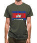 Cambodia Barcode Style Flag Mens T-Shirt