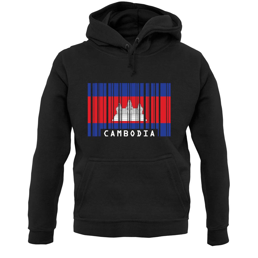 Cambodia Barcode Style Flag Unisex Hoodie