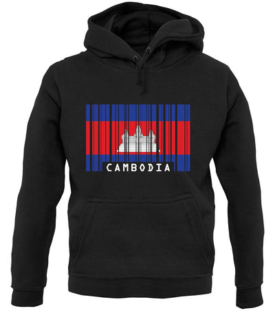 Cambodia Barcode Style Flag unisex hoodie