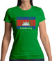 Cambodia Barcode Style Flag Womens T-Shirt