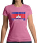Cambodia Barcode Style Flag Womens T-Shirt