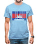 Cambodia Barcode Style Flag Mens T-Shirt