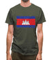 Cambodia Grunge Style Flag Mens T-Shirt