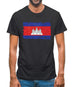 Cambodia Grunge Style Flag Mens T-Shirt
