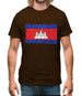 Cambodia Grunge Style Flag Mens T-Shirt