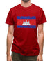 Cambodia Grunge Style Flag Mens T-Shirt