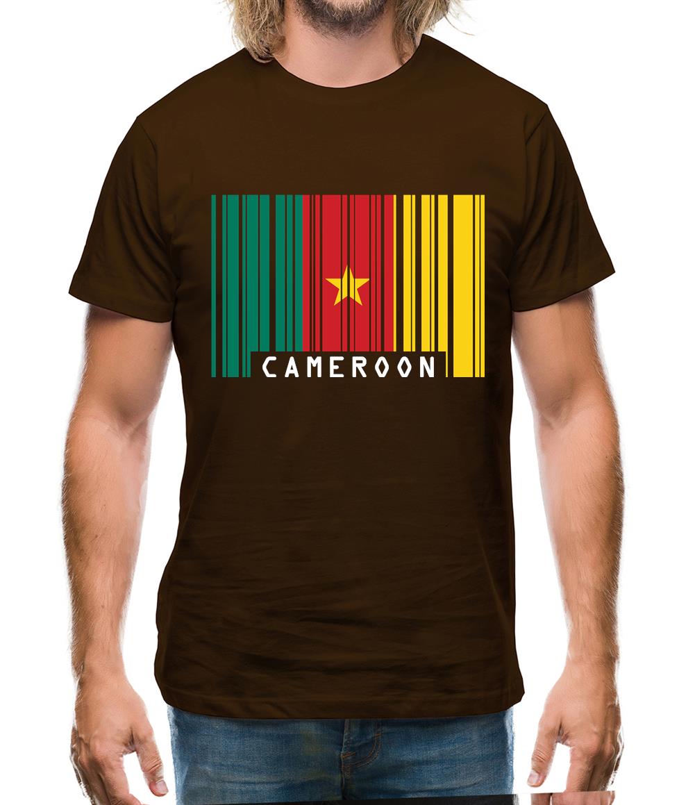 Cameroon Barcode Style Flag Mens T-Shirt