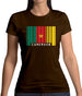 Cameroon Barcode Style Flag Womens T-Shirt