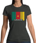 Cameroon Barcode Style Flag Womens T-Shirt