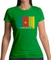 Cameroon Barcode Style Flag Womens T-Shirt