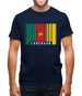 Cameroon Barcode Style Flag Mens T-Shirt