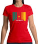 Cameroon Barcode Style Flag Womens T-Shirt