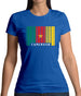 Cameroon Barcode Style Flag Womens T-Shirt