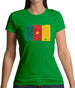 Cameroon Grunge Style Flag Womens T-Shirt