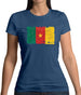 Cameroon Grunge Style Flag Womens T-Shirt