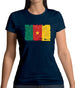 Cameroon Grunge Style Flag Womens T-Shirt