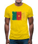 Cameroon Grunge Style Flag Mens T-Shirt