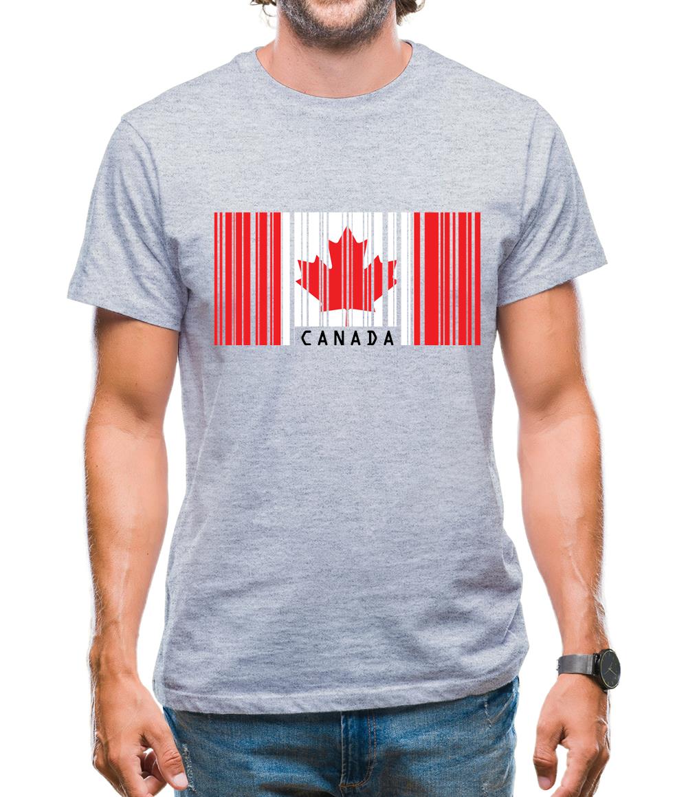 Canada Barcode Style Flag Mens T-Shirt