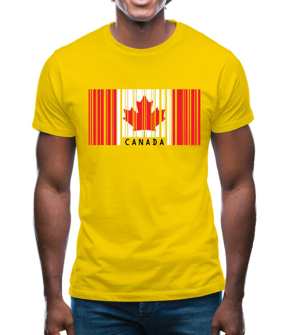 Canada Barcode Style Flag Mens T-Shirt