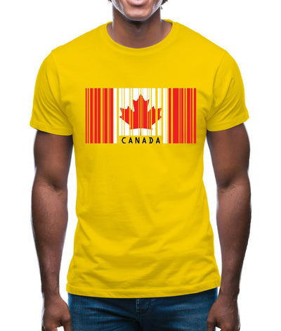 Canada Barcode Style Flag Mens T-Shirt