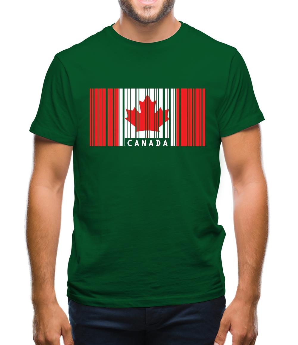 Canada Barcode Style Flag Mens T-Shirt