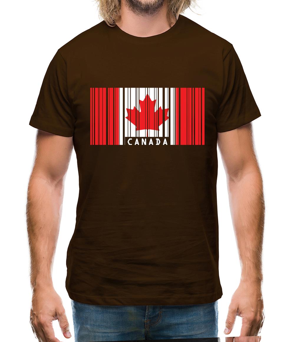Canada Barcode Style Flag Mens T-Shirt