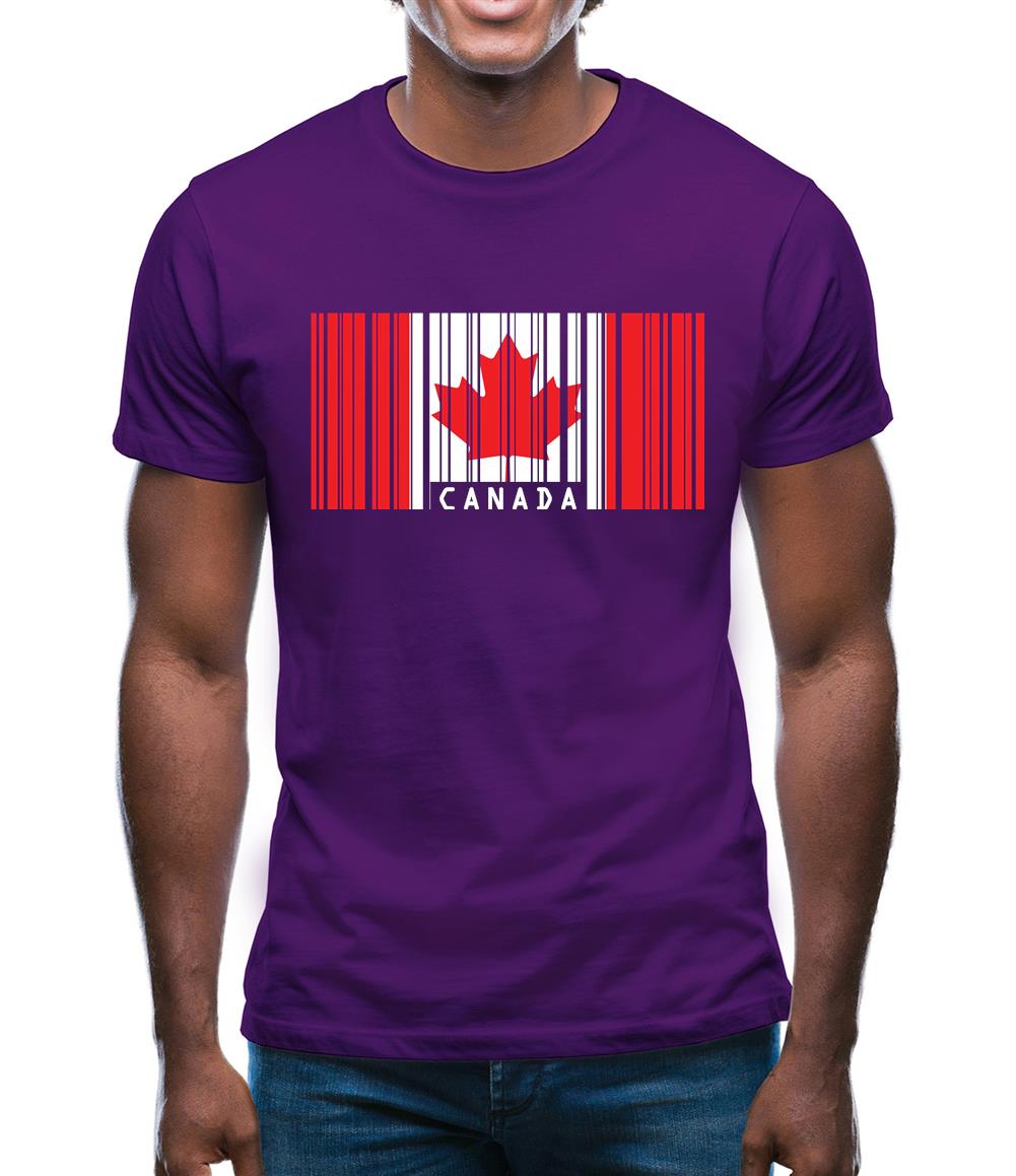 Canada Barcode Style Flag Mens T-Shirt