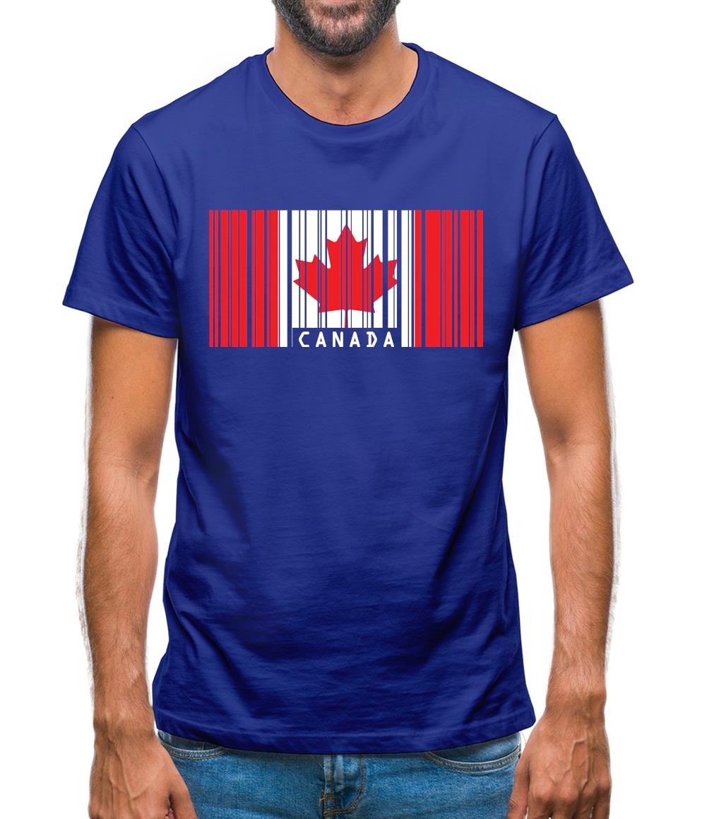 Canada Barcode Style Flag Mens T-Shirt