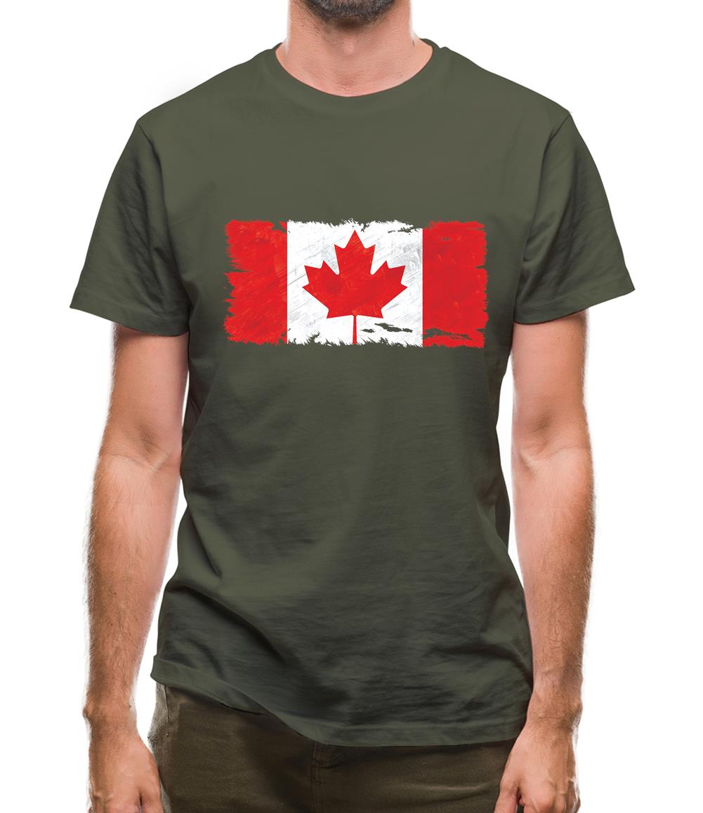 Canada Grunge Style Flag Mens T-Shirt