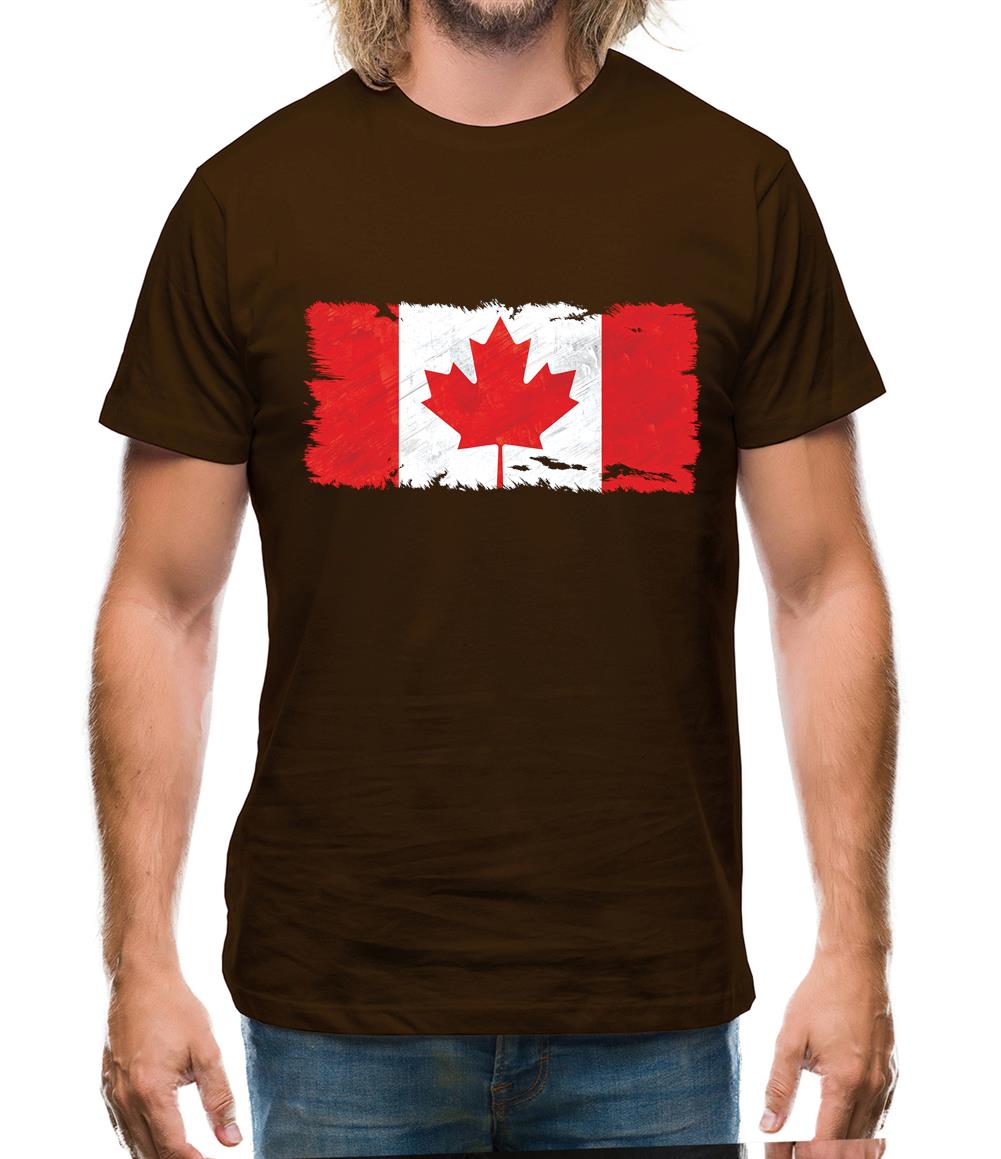 Canada Grunge Style Flag Mens T-Shirt